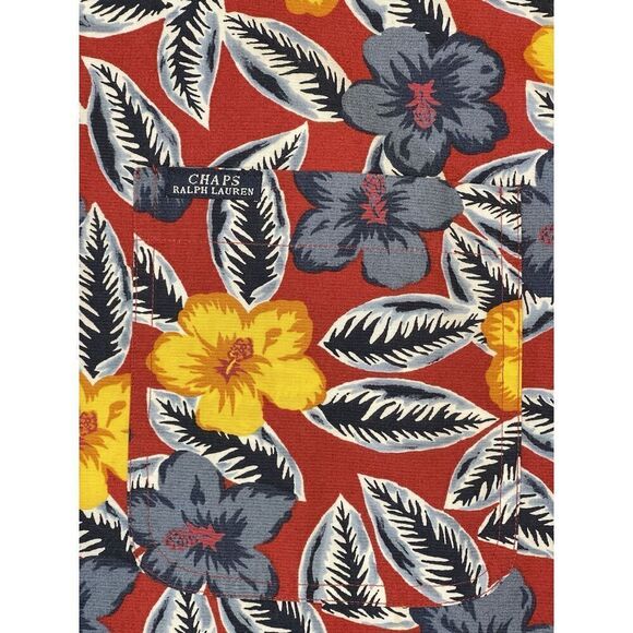 Vintage Chaps Ralph Lauren Hawaiian Shirt Short Sleeve Cotton Men’s Size XL - Picture 5 of 7